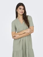 ONLY Onltiri-caro S/S V yaka Lin Dress Cc PntElbiseKadın
