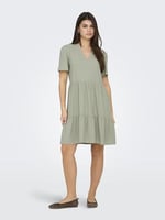 ONLY Onltiri-caro S/S V yaka Lin Dress Cc PntElbiseKadın
