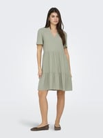ONLY Onltiri-caro S/S V yaka Lin Dress Cc PntElbiseKadın
