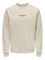 Only & Sons Düz Yaka Ekru Sweatshirt, 22030923