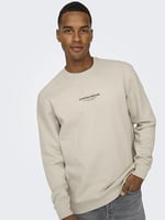 Only & Sons Düz Yaka Ekru Sweatshirt, 22030923