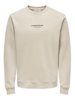 Only & Sons Düz Yaka Ekru Sweatshirt, 22030923