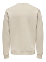 Only & Sons Düz Yaka Ekru Sweatshirt, 22030923