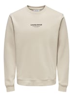Only & Sons Düz Yaka Ekru Sweatshirt, 22030923