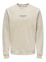 Only & Sons Düz Yaka Ekru Sweatshirt, 22030923