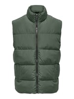 ONLY & SONS Erkek kapitone yelek ONSMELVIN LIFE PUFFER VEST OTW VD, Peat, M