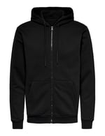 Only & Sons Kapüşon Yaka Siyah Sweatshırt ONSCERES ZIP THR. HOODIE SWEAT NOOS, 165-22018684