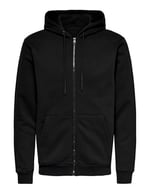 Only & Sons Kapüşon Yaka Siyah Sweatshırt ONSCERES ZIP THR. HOODIE SWEAT NOOS, 165-22018684