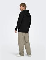 Only & Sons Kapüşon Yaka Siyah Sweatshırt ONSCERES ZIP THR. HOODIE SWEAT NOOS, 165-22018684