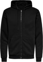 Only & Sons Kapüşon Yaka Siyah Sweatshırt ONSCERES ZIP THR. HOODIE SWEAT NOOS, 165-22018684