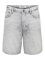 Only & Sons Onsfade Rahat Kalıp Jean Şort, XL, 22033157, Gri, Erkek