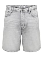 Only & Sons Onsfade Rahat Kalıp Jean Şort, XL, 22033157, Gri, Erkek