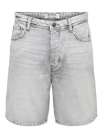 Only & Sons Onsfade Rahat Kalıp Jean Şort, XL, 22033157, Gri, Erkek