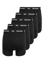 Only & Sons ONSFITZ SOLID BLACK BOXER 5-PACK Boxer Külot Erkek