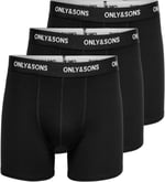 Only & Sons Onsfitz Solid Black Trunk 3pack3854 Noos Boxer Şort Erkek