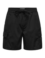 Only & Sons Onskal Cargo 0287 Şort Siyah, M, ONSKAL CARGO 0287 SHORTS, Siyah-102263579, Erkek