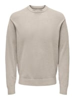 Only & Sons ONSLEON LIFE REG 12 PBT CREW KNIT Triko Erkek