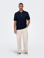 Only & Sons ONSWYLER LIFE REG 14 SS ZIP POLO KNIT Triko Erkek
