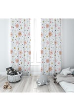 ontheclouds Beyaz Çiçek Desenli Dijital Baskı Fon Perdesi, 140 x 270, FONPRD19, beyaz-çiçekli