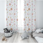 ontheclouds Beyaz Çiçek Desenli Dijital Baskı Fon Perdesi, 140 x 270, FONPRD19, beyaz-çiçekli