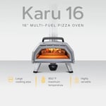 ooni Karu 16 Açık Hava Pizza Fırını, Çeşitli Yakıt Türleri ile Çalışabilir, Taşınabilir Açık Hava Pizza Fırını ile Arka Bahçede veya Ötesinde Pişir
