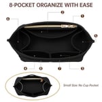 OPPOSHE Longchamp Le Pliage için Çanta Düzenleyici Ekleme, Premium Keçe Uzun Şampiyon Çanta El Çantası Kadın Bez Düzenleyici Ekleme 9 Bölmeli (Büyük, Siyah)