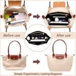 OPPOSHE Longchamp Le Pliage için Çanta Düzenleyici Ekleme, Premium Keçe Uzun Şampiyon Çanta El Çantası Kadın Bez Düzenleyici Ekleme 9 Bölmeli (Büyük, Siyah)