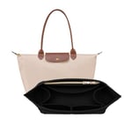 OPPOSHE Longchamp Le Pliage için Çanta Düzenleyici Ekleme, Premium Keçe Uzun Şampiyon Çanta El Çantası Kadın Bez Düzenleyici Ekleme 9 Bölmeli (Büyük, Siyah)