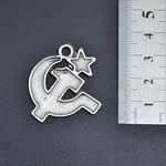 Orak Çekiç Deri ip Kolye - Gümüş Kaplama - Kadın Erkek Kolye - No:923