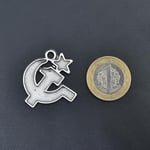 Orak Çekiç Deri ip Kolye - Gümüş Kaplama - Kadın Erkek Kolye - No:923