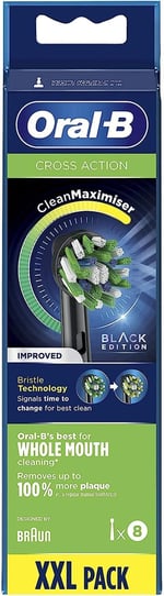 Oral-B Cross Action fırça başlığı, elektrikli diş fırçası, 8 adet paket, posta kutusu atmak için uygun, siyah - Seçenekler: 1 Count (Pack of 1), 8 Stück (1er Pack)