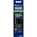 Oral-B CrossAction Siyah Diş Fırçası Kafaları 4 Yedek Yedek Paket Elektrikli Şarj Edilebilir Diş Fırçası, Siyah Edition