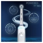 Oral-B Genius X elektrikli diş fırçası/elektrikli diş fırçası, diş bakımı için 6 temizleme modu, yapay zeka ve Bluetooth uygulaması, Braun tarafından tasarlanmıştır, şarjlı seyahat çantası, beyaz