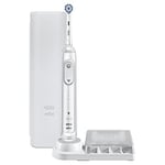 Oral-B Genius X elektrikli diş fırçası/elektrikli diş fırçası, diş bakımı için 6 temizleme modu, yapay zeka ve Bluetooth uygulaması, Braun tarafından tasarlanmıştır, şarjlı seyahat çantası, beyaz