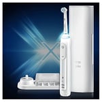 Oral-B Genius X elektrikli diş fırçası/elektrikli diş fırçası, diş bakımı için 6 temizleme modu, yapay zeka ve Bluetooth uygulaması, Braun tarafından tasarlanmıştır, şarjlı seyahat çantası, beyaz