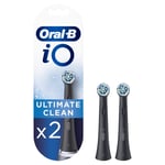 Oral-B iO Ultimate Clean Elektrikli Diş Fırçası Başlığı, Daha Derin Plak Çıkarma için Bükülmüş ve Açılı Kıllar, 2'li Diş Fırçası Başlığı, Siyah