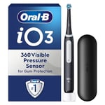 Oral-B iO3 Elektrikli Diş Fırçaları Yetişkin, 1 Diş Fırçası Başlığı ve Seyahat Çantası, Diş Beyazlatma ile 3 Mod, 2-Pin UK Fiş, Siyah