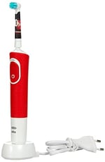 Oral-B Kids Cars Elektrikli Diş Fırçası, 3 yaş üstü için elektrikli diş fırçası, diş bakımı için 2 fırçalama modu, ekstra yumuşak kıllar, 4 çıkartma, kırmızı (tasarım değişebilir)