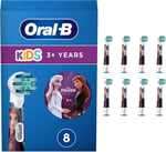 Oral-B Kids Frozen elektrikli diş fırçası başlığı, 8 adet, ekstra yumuşak kıllar, Oral-B diş fırçaları için diş fırçası başlığı, 3 yaşından büyük çocuklar için, posta kutusu özellikli ambalaj