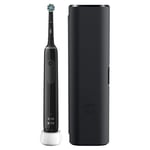 Oral-B Pro 3 3500 Elektrikli Diş Fırçası, 1 Görünür Basınç Sensörü El Aleti, 1 Başlık Fırçası, 1 Seyahat Çantası, Braun tarafından tasarlanmıştır, İngiltere 2 Pimli Fiş, Siyah