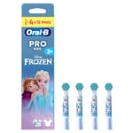 Oral-B Pro Kids Disney Buz Kraliçesi Yedek Fırçalar, Hassas Diş Etleri İçin Yuvarlak ve Yumuşak Uçlar, Çocuklar İçin Elektrikli Fırçalar İçin Uygun, 4'lü Paket