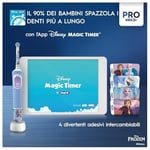 Oral-B Pro Kids Elektrikli Diş Fırçası Çocuk, Disney Frozen 1 Yumuşak Fırça, 1 Seyahat Çantası, Zamanlayıcı ve Titreşim, Şarj Edilebilir Pil, 4 Çıkartma, 3 Yaş ve Üstü