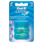 Oral-B Saten diş ipi, 25 m, diş için plak çıkarıcı, taze temiz his, saten benzeri dokulu geniş bant, rahat kavrama, nane yeşili