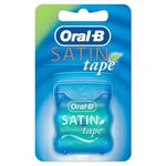 Oral-B Saten diş ipi, 25 m, diş için plak çıkarıcı, taze temiz his, saten benzeri dokulu geniş bant, rahat kavrama, nane yeşili