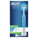 Oral-B Vitality Plus elektrikli diş fırçası, 1 sap, 2 çapraz fırça başlığı, 1 mod, 2D temizleme, 2 kutuplu UK fişi, mavi ve beyaz