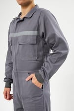 Orange Safety Gri Bütün İş Tulumu 12/16 Gabardin