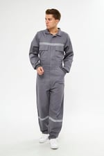 Orange Safety Gri Bütün İş Tulumu 12/16 Gabardin
