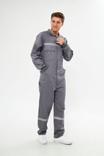 Orange Safety Gri Bütün İş Tulumu 12/16 Gabardin