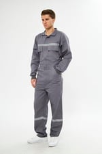 Orange Safety Gri Bütün İş Tulumu 12/16 Gabardin