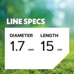 Oregon Yuvarlak çim biçme ipi, 1,7 mm, mavi, çim, yabani ot, çim ve çiçek tarhları için, bahçe işleri ve çim bakımı, naylon iplik, çoğu çim biç - Seçenekler: 1.3mm x 15m - CLEAR, 1.7mm x 15m - BLUE...